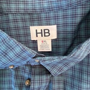 Harbor Bay men’s blue plaid shirt.